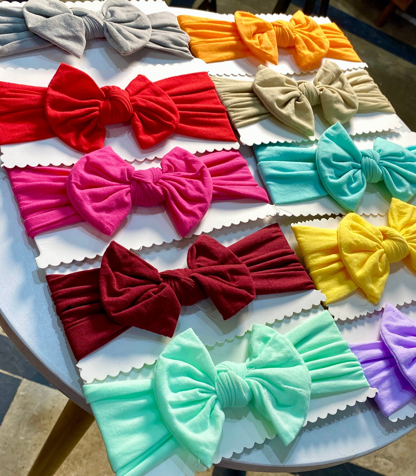 Nylon soft bow headband