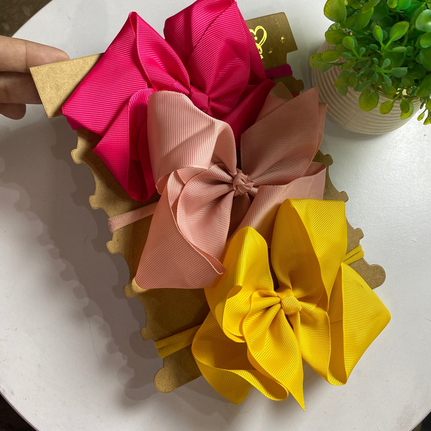 Big knotted bow headbands set (3)