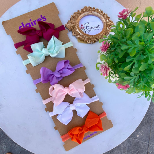 6 baby bow headbands