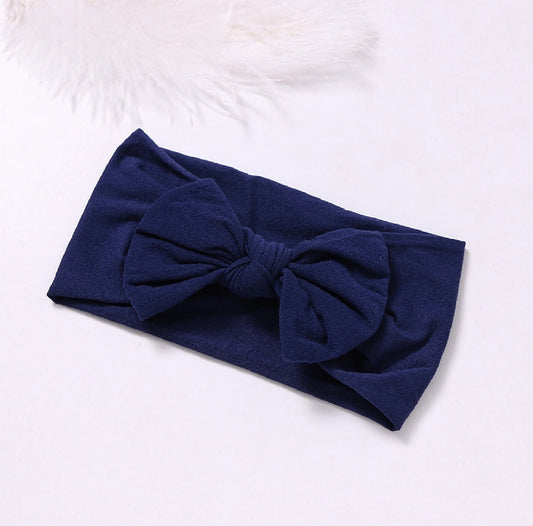 navy blue soft nylon baby headband