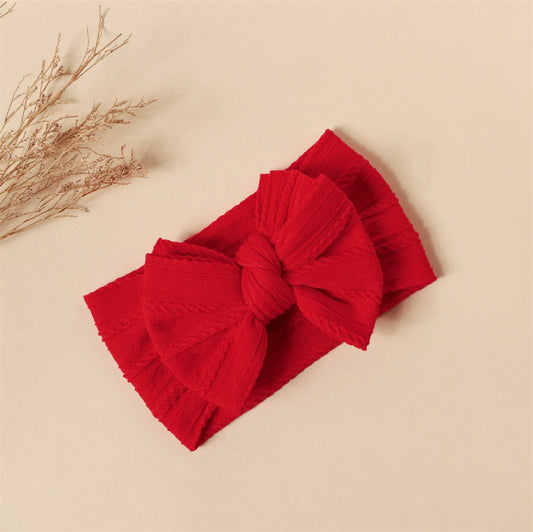 Red double bow headband (knitted wire)