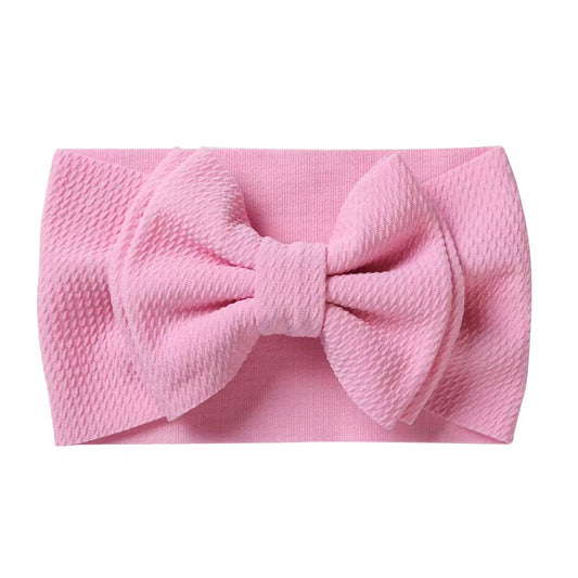 Baby pink textured bow headband