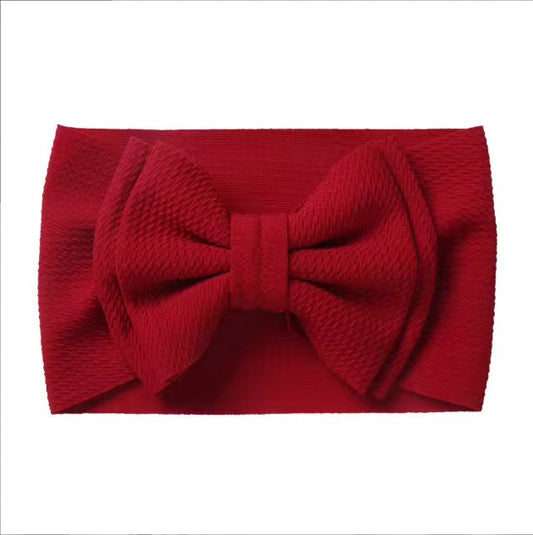 Maroon double bow textured headband