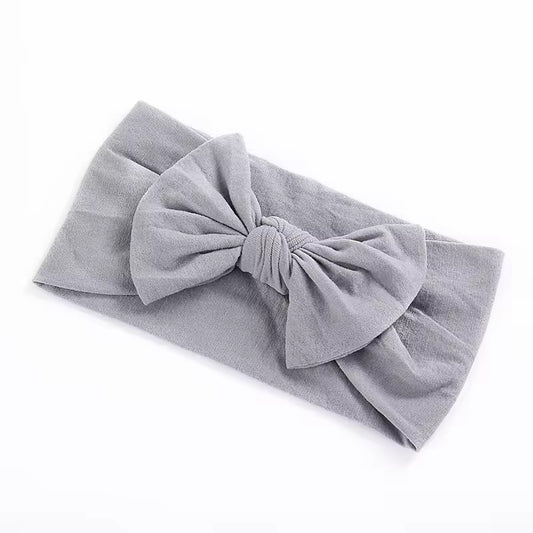 Grey baby bow headwrap