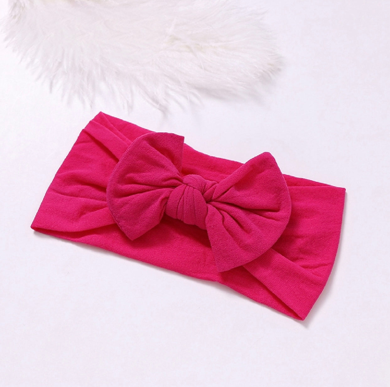 Hot pink soft nylon baby headband