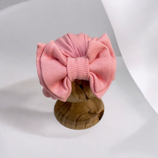 Baby pink bow cap