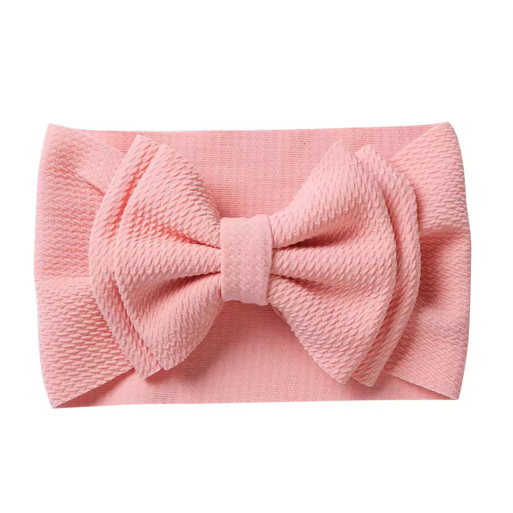 Peach textured bow headband