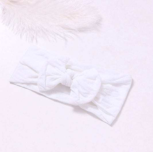 white soft nylon baby  headband