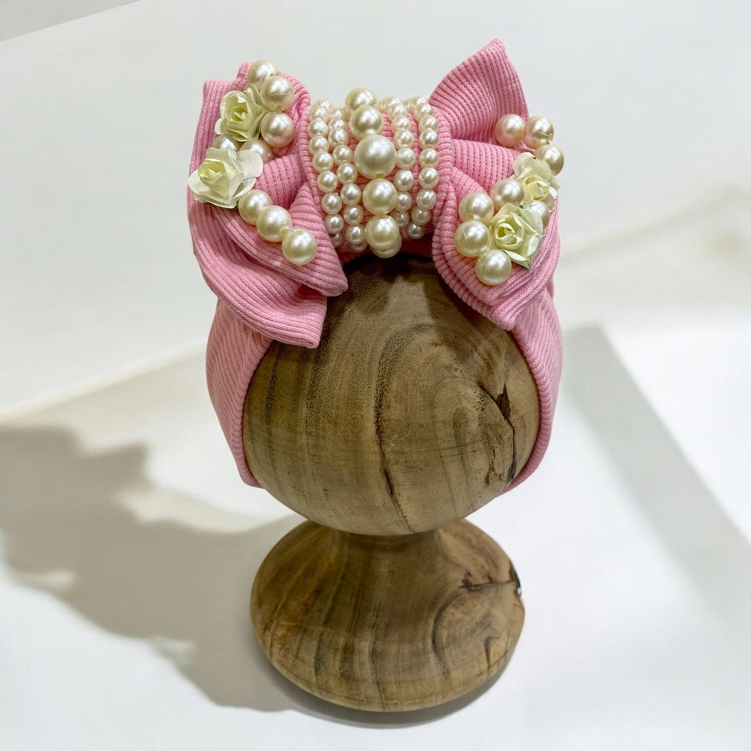 Pearls embellished bow bands