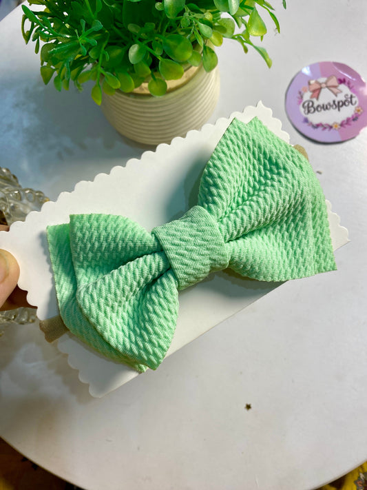 Light sea green bow headband