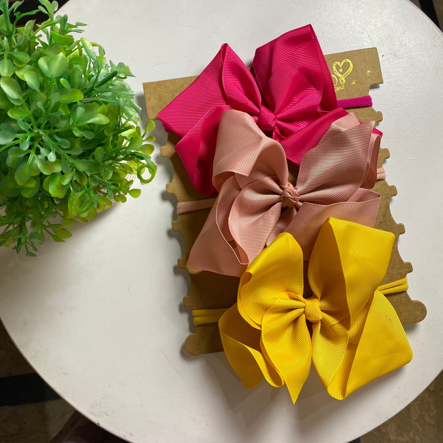 Big knotted bow headbands set (3)